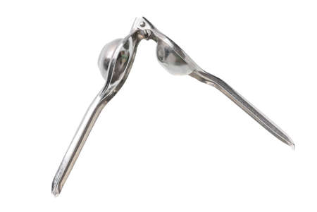 stainless squeezer isolated on white backgroundの写真素材