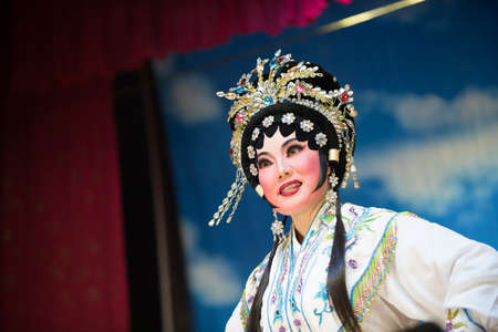 Chinese opera : chinese traditional opera actor with theatrical costumeのeditorial素材