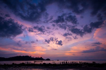 beautiful sky colorful sunset on the sea.Sea sunset background.