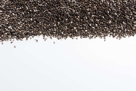 Chia seeds isolated with white background. Healthy superfood.の写真素材