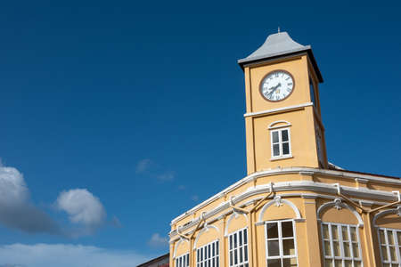 PHUKET, THAILAND-August 2018 : This is a old building Chino-Portuguese style that is a landmarks in Phuket, Here is one of the most famous destinations of Phuket.のeditorial素材