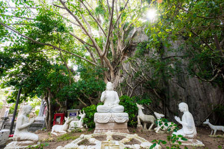 Buddhist temple at Marble mountains in Danang, Central Vietnamの写真素材