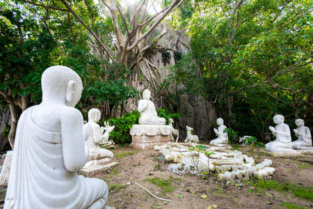 Buddhist temple at Marble mountains in Danang, Central Vietnamの写真素材