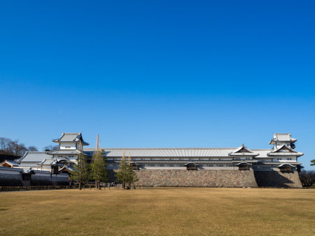 The main tower Tenshu of Nagoya Castle over blue skyのeditorial素材