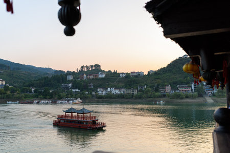 Furong, Hunan province , China- October, 2023 : Furong town is an ancient town with a history of two thousand years. It is located in yongshun county, xiangxi autonomous prefecture, Hunan, Chinaの写真素材