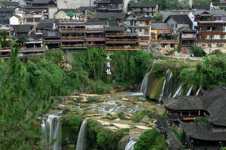 Furong, Hunan province , China- October, 2023 : Furong town is an ancient town with a history of two thousand years. It is located in yongshun county, xiangxi autonomous prefecture, Hunan, Chinaの写真素材