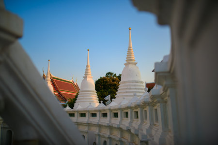 Phra Maha Chedi in Watprayoon Thonburi Temple in bangkok Thailand.Important temples and archaeological sites of Thailand that foreign tourists are very popular.の写真素材