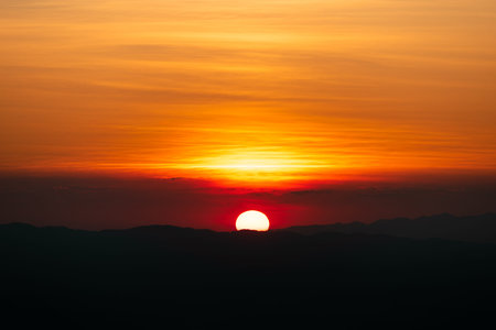 Sunrise in the morning, sunrise with clouds.