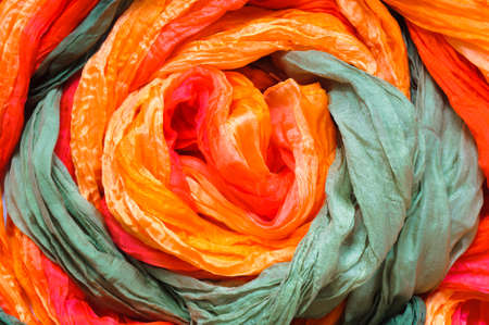 Colorful silk as abstract background.の写真素材