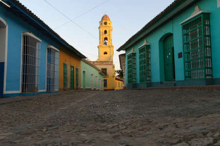 Trinidad, the small town with spanish colonial style buildings, Cuba.の写真素材