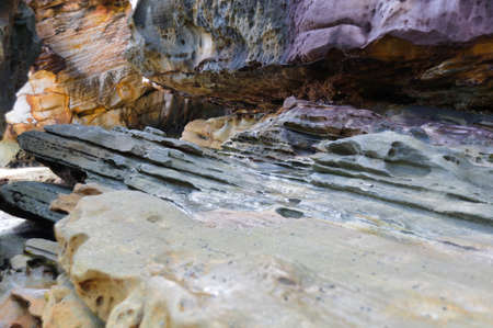 Natural colors yellowish,reddish eroded sandstone.の写真素材