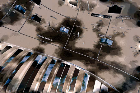 Abstract Music Background from an analog synthesizerの写真素材