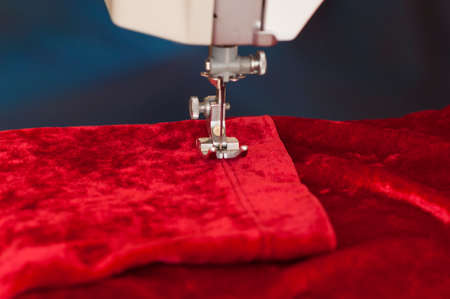 Production of garment with a sewing machine.の写真素材