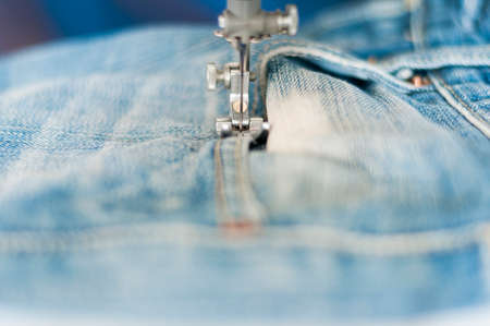 Production of garment with a sewing machine.の写真素材