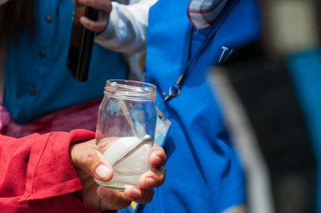 San Fernando , Luzon, Philippines, March 25, 2016: Easter crucifixion in the city of San Fernando. Nails used for crucifixion.のeditorial素材