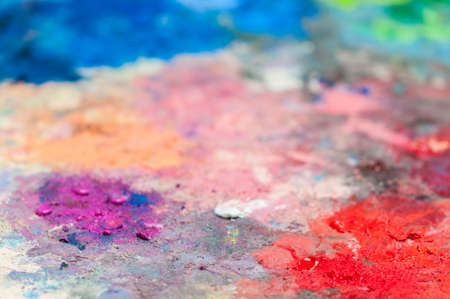 Abstract background of vibrant colors on a palette.の写真素材