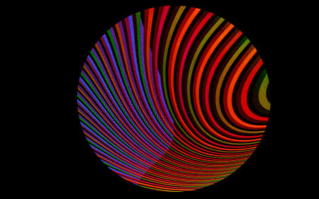 Abstract background, circle with pattern in neon colors of a digital glitch.