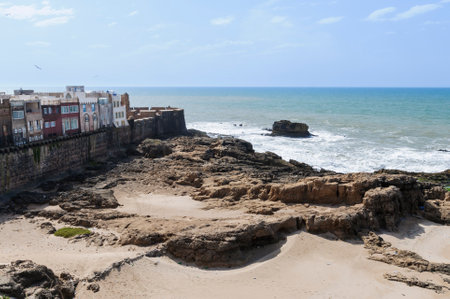City view of Essaouira with Atlantic Ocean, Morocco, Africa.のeditorial素材