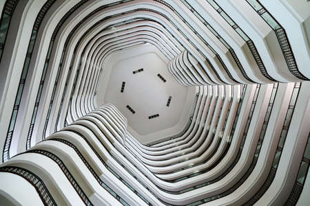 Floors with balconies in a building