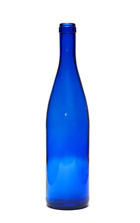 blue glass bottle on white backgroundの写真素材