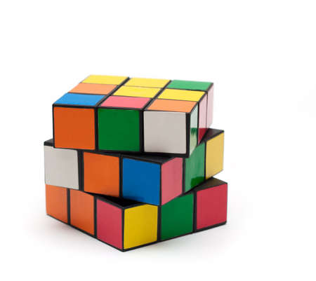 Multicolored cube a puzzle. Rubik Cube.のeditorial素材