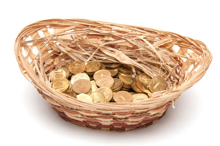 basket with money. ten roublesの写真素材