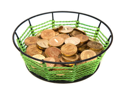 basket with money. ten roublesの写真素材