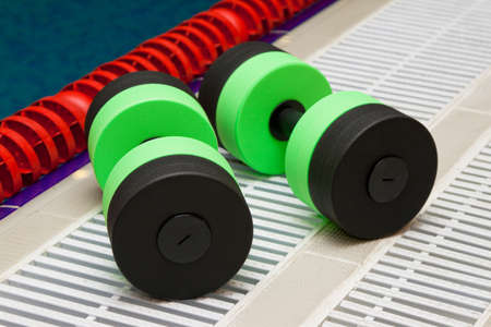 Aqua Aerobics Dumbbells. Water Aerobics.の写真素材