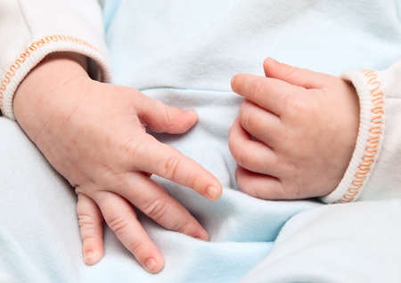 Hands of baby closeupの写真素材