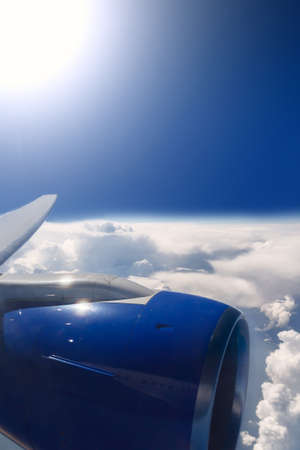 airplane turbine and wind in the sky