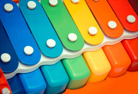 colored xylophone (glockenspiel)の写真素材