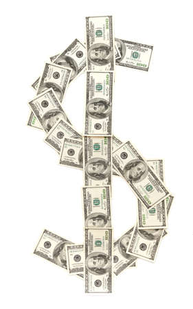 dollar sign from banknotesの写真素材