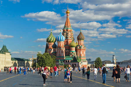 Saint Basil's Cathedral on the Red Square. Moscow august 2015のeditorial素材