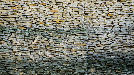 The walls are made of stones arranged. Remote view.