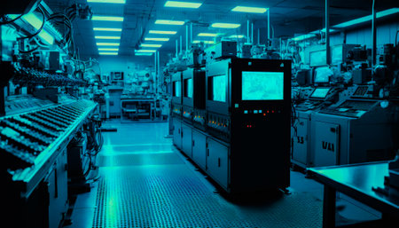 Large room filled with lots of machines and equipment. Generative AI.の素材