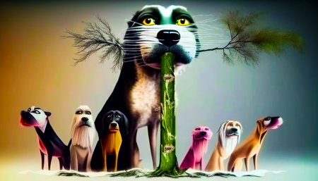 The secret life of pets. Generative AI.の素材