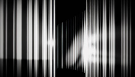 Black and white photo of some lines. Generative AI.の素材