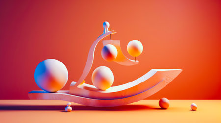 Computer generated image of person riding skateboard on ramp. Generative AI.の素材