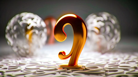 Number that is sitting on top of the table next to vase. Generative AI.の素材