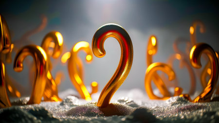 Close up of metal object with number two in the middle of it. Generative AI.の素材