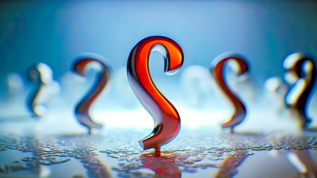 Red and orange swirl shaped object sitting on top of white surface. Generative AI.の素材