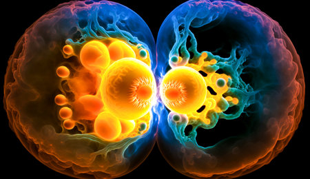 Image of the inside of the human body with different colors and shapes. Generative AI.の素材