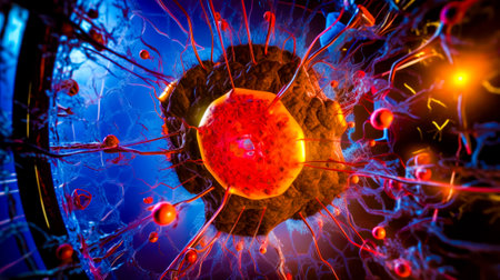 Close up of cell phone with many different things inside of it. Generative AI.の素材