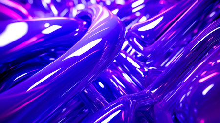 Group of shiny purple objects in the shape of number of lines. Generative AI.の素材