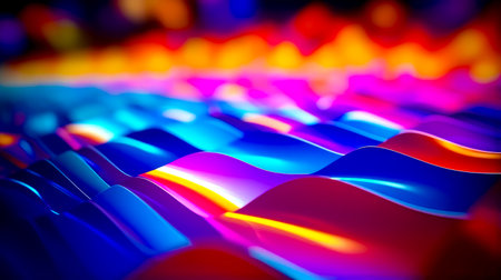 Close up of computer keyboard with blurry image in the background. Generative AI.の素材