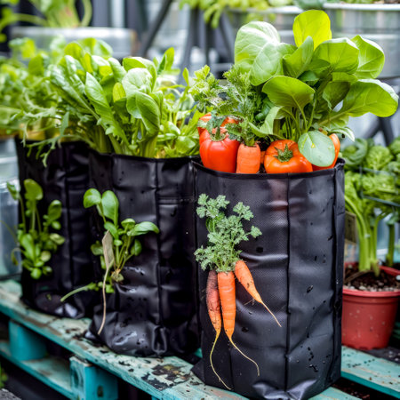 Bunch of carrots that are sitting in bag on shelf. Generative AI.の素材