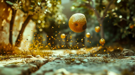 This is a digital artwork depicting a fantastical sceneの素材