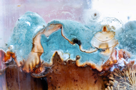 This image appears to show a close-up of a plant or a flower possibly a type of orchid with a focus on its intricate detailsの写真素材