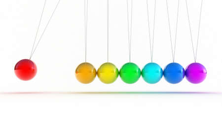 Illustration of the multicolored pendulum on a white background