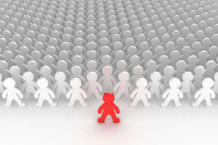 Illustration of the leader of a team, standing before themの写真素材